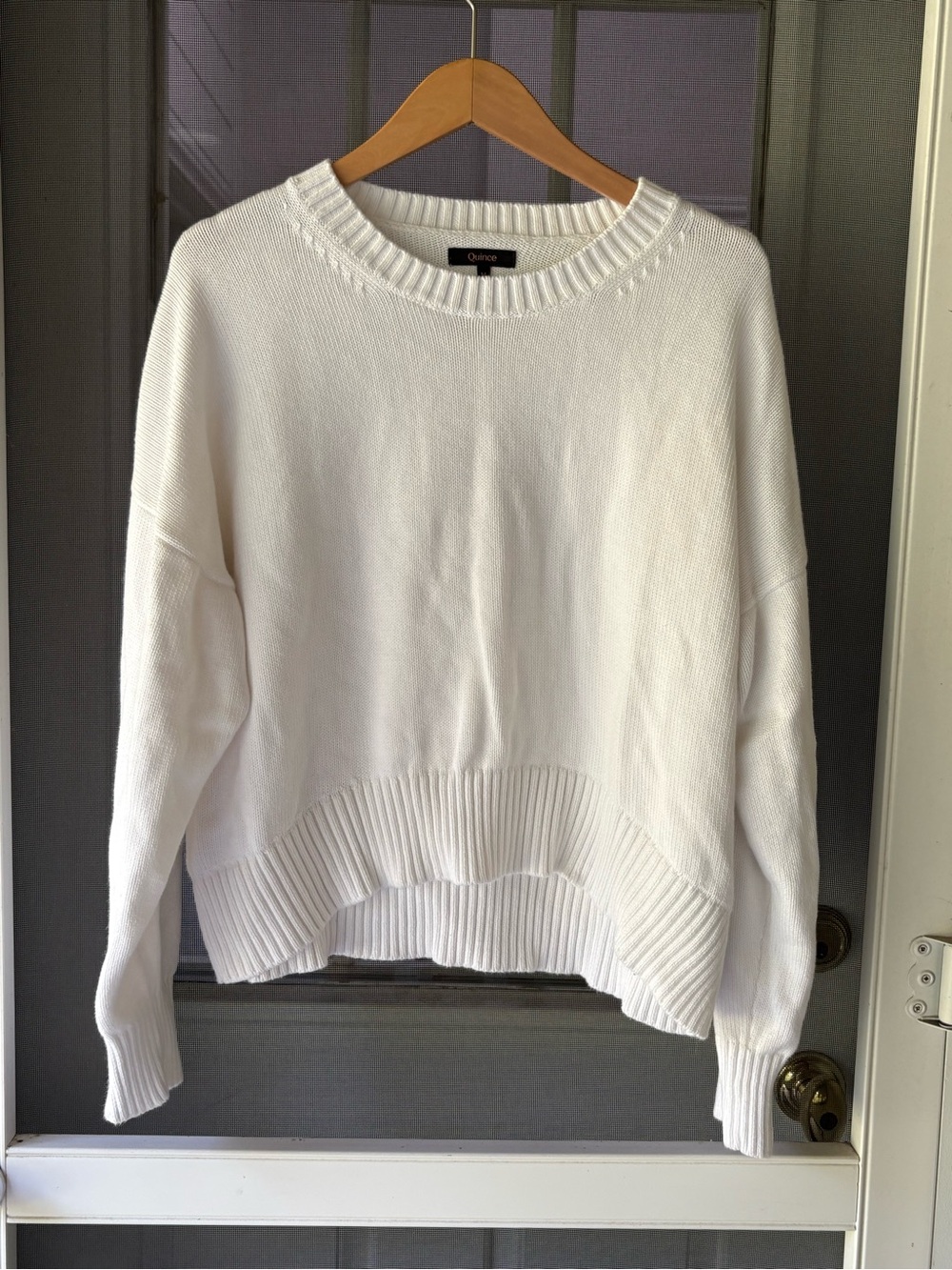 Quince white 100 organic Cotton Crewneck Sweater